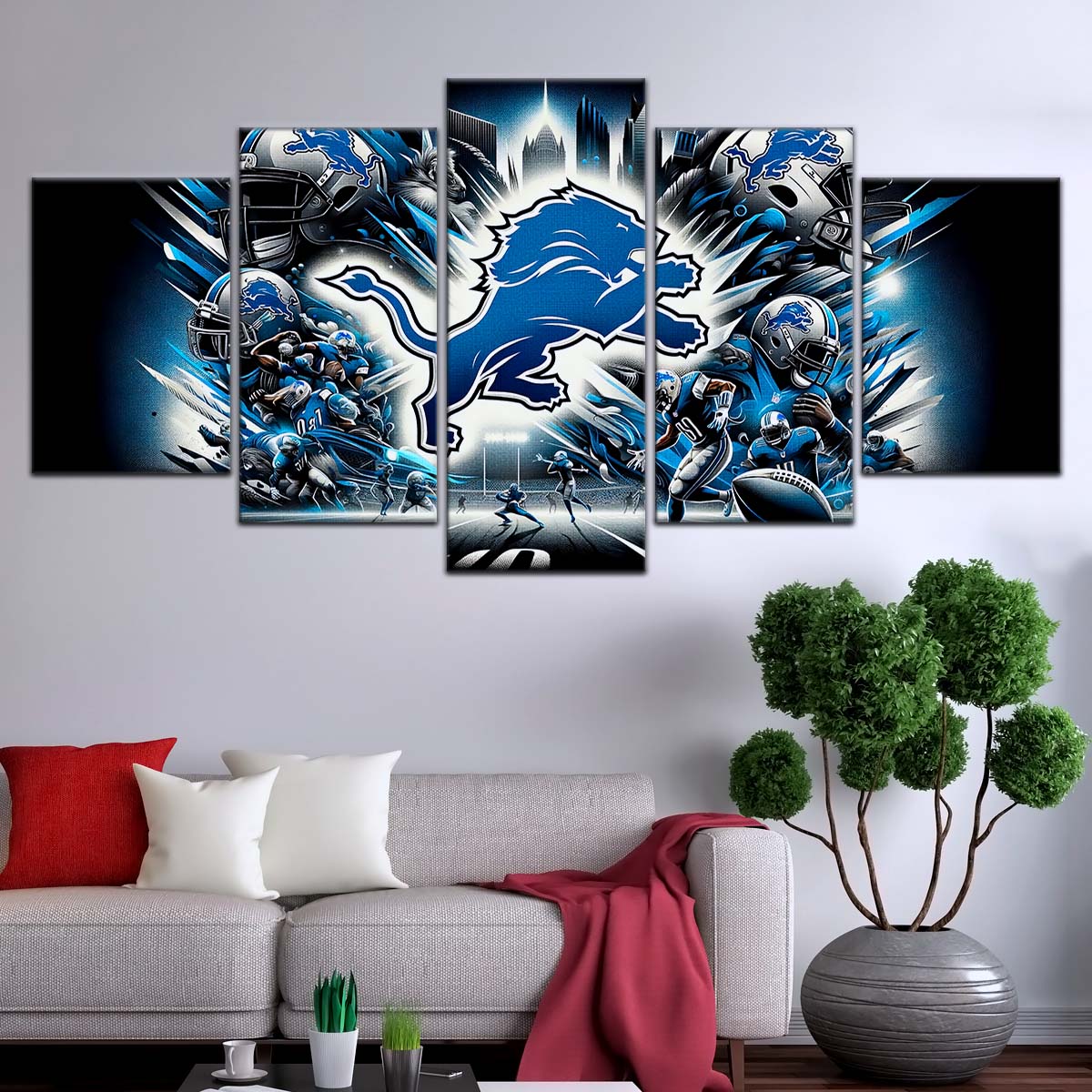 American Football Canvas Wall Art - AF5181 - Detroit Lions - NFL Super Bowl - NFL Teams