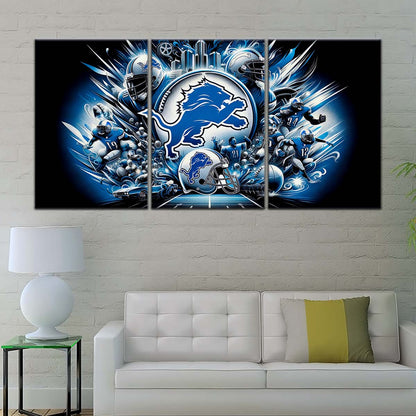 American Football Canvas Wall Art - AF5182 - Detroit Lions - NFL Super Bowl Spirit