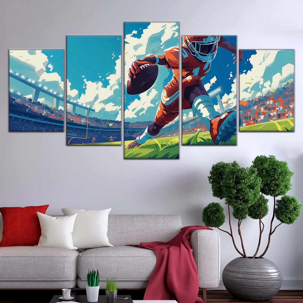 American Football Canvas Wall Art - AF5188 - Dynamic NFL Touchdown