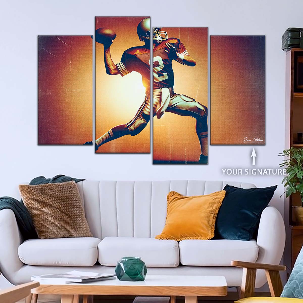 American Football Canvas Wall Art - AF5190 - Dynamic Quarterback