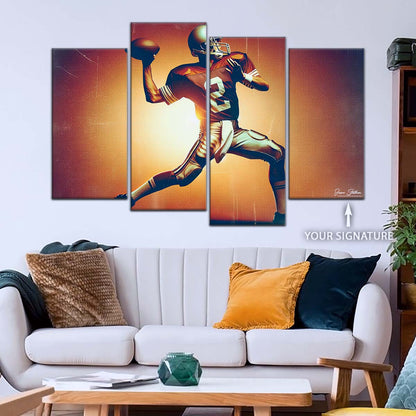 American Football Canvas Wall Art - AF5190 - Dynamic Quarterback