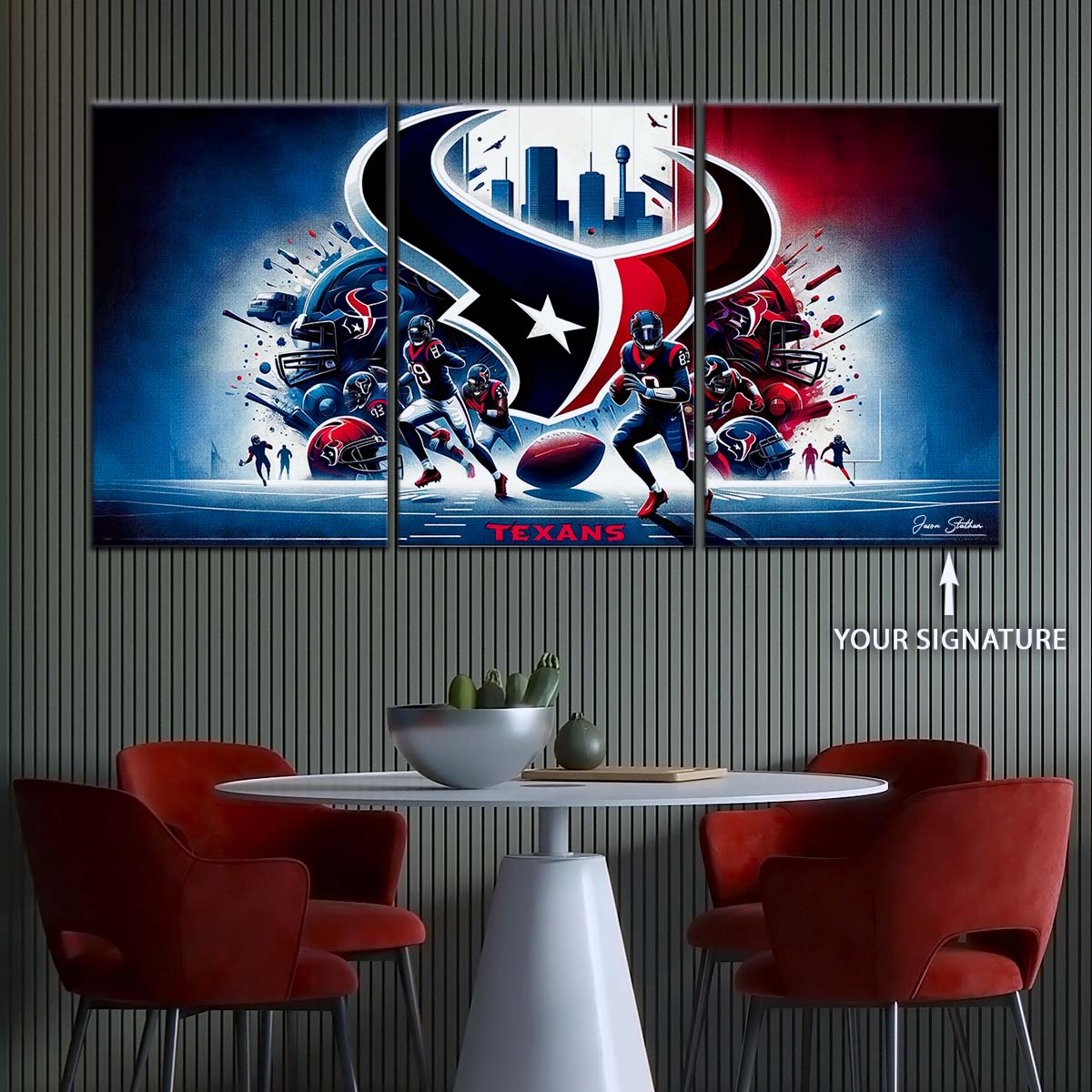 American Football Canvas Wall Art - AF5196 - Houston Texans - NFL Super Bowl Spirit