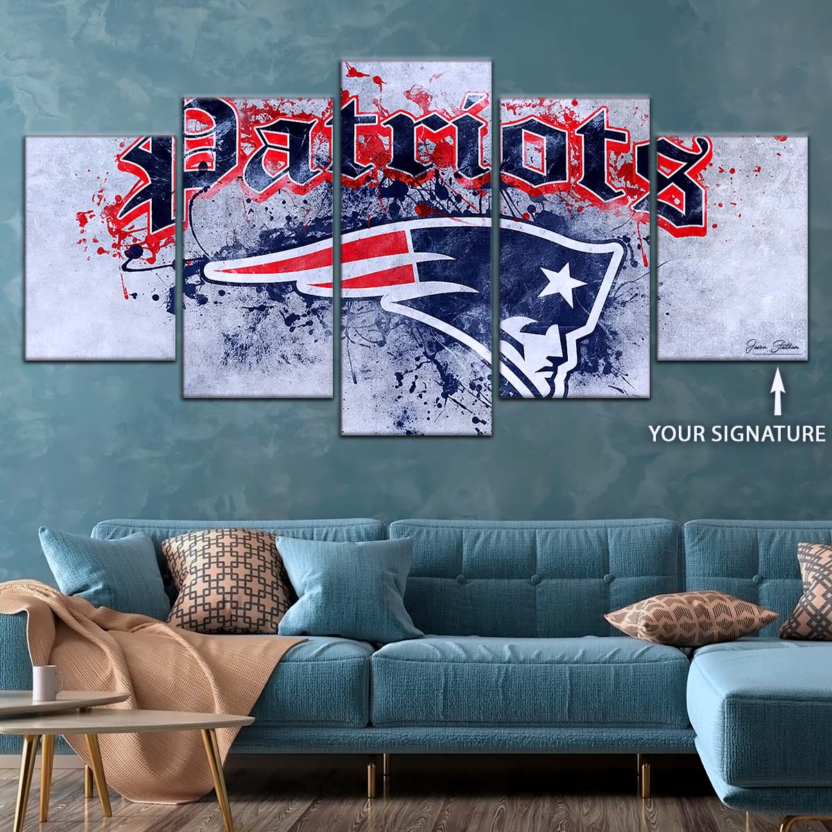 American Football Canvas Wall Art - AF5199 - New England Patriots - A Legacy in Sports - NFL Teams