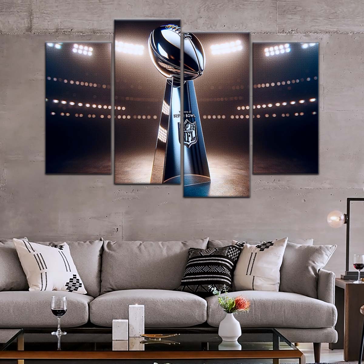 American Football Canvas Wall Art - AF5205 - NFL Super Bowl Trophy