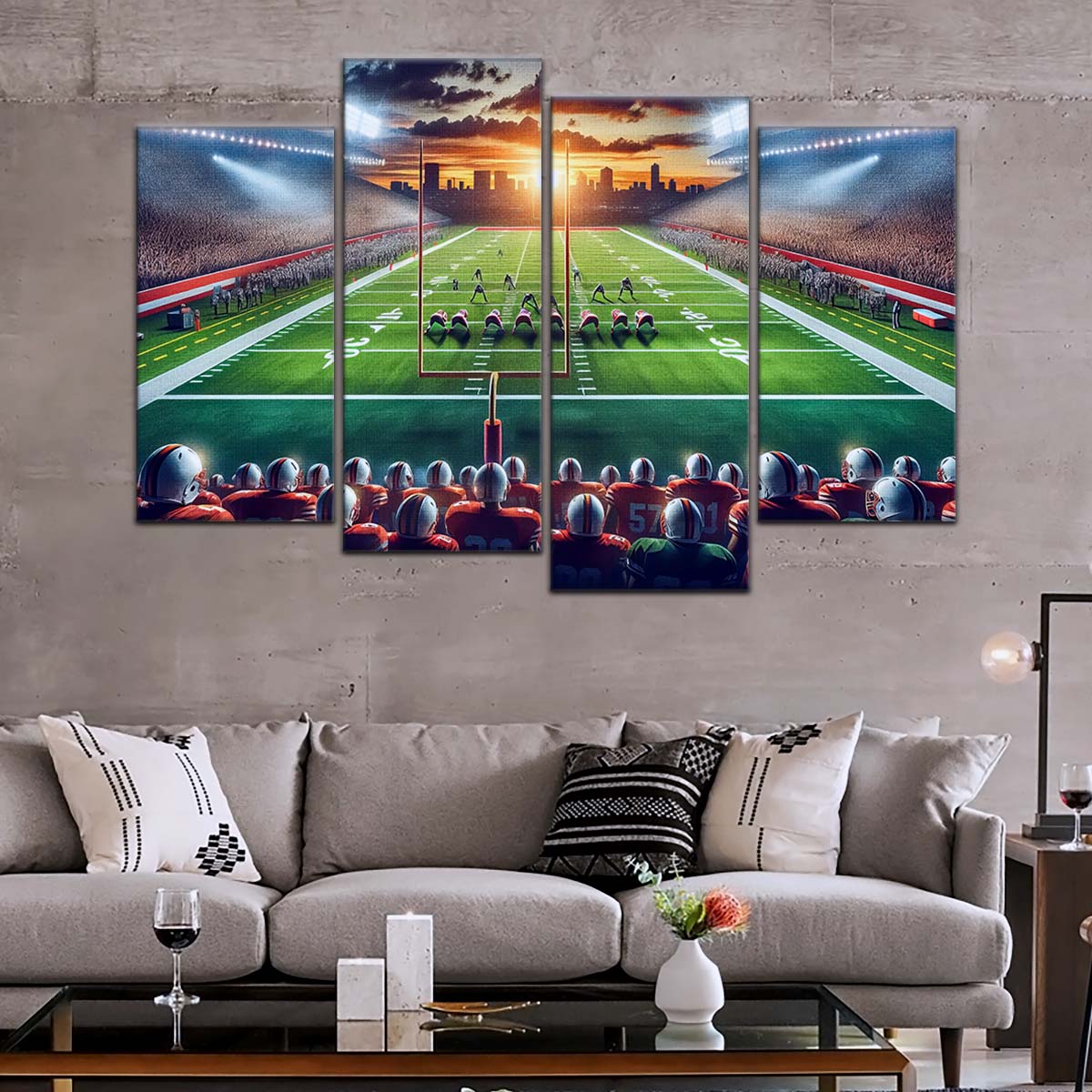 American Football Canvas Wall Art - AF5207 - NFL Sunset Showdown