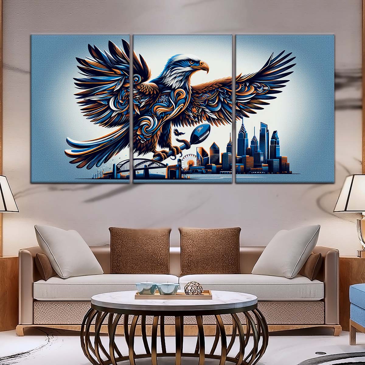 American Football Canvas Wall Art - AF5208 - Philadelphia Eagles - Majestic Flight - NFL Teams