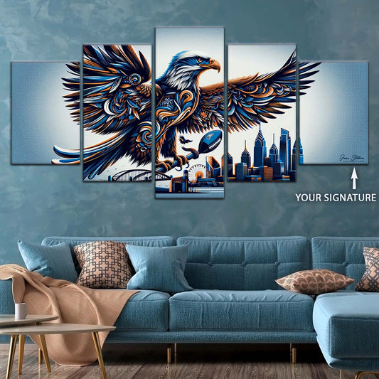 American Football Canvas Wall Art - AF5208 - Philadelphia Eagles - Majestic Flight - NFL Teams