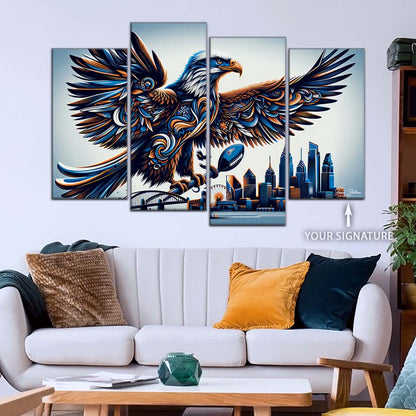 American Football Canvas Wall Art - AF5208 - Philadelphia Eagles - Majestic Flight - NFL Teams