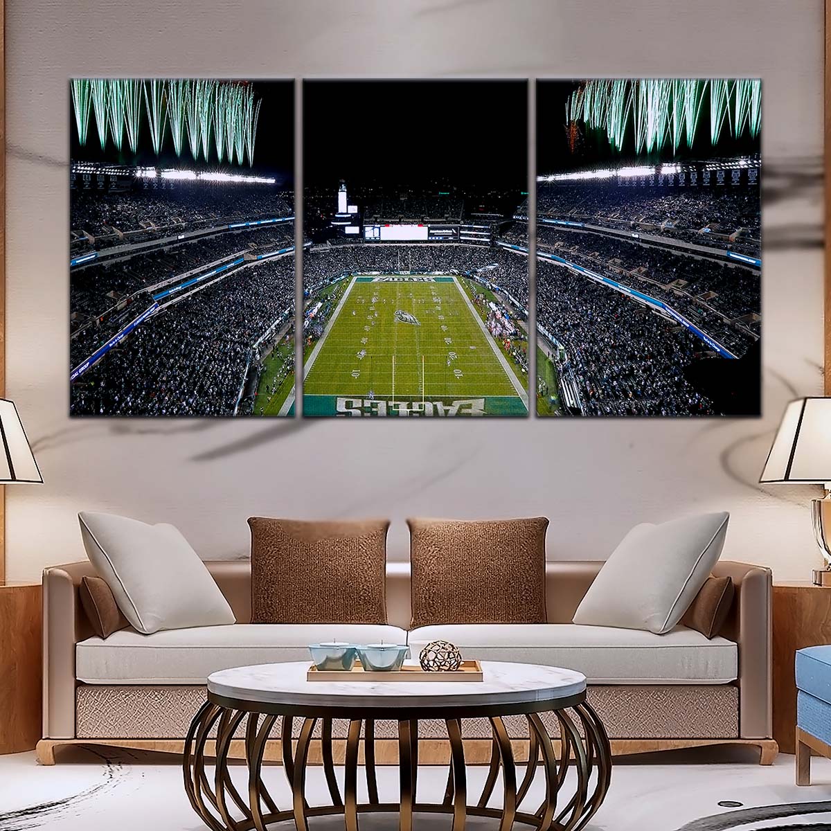 American Football Canvas Wall Art - AF5209 - Philadelphia Eagles - Night Game Atmosphere in the Stadium