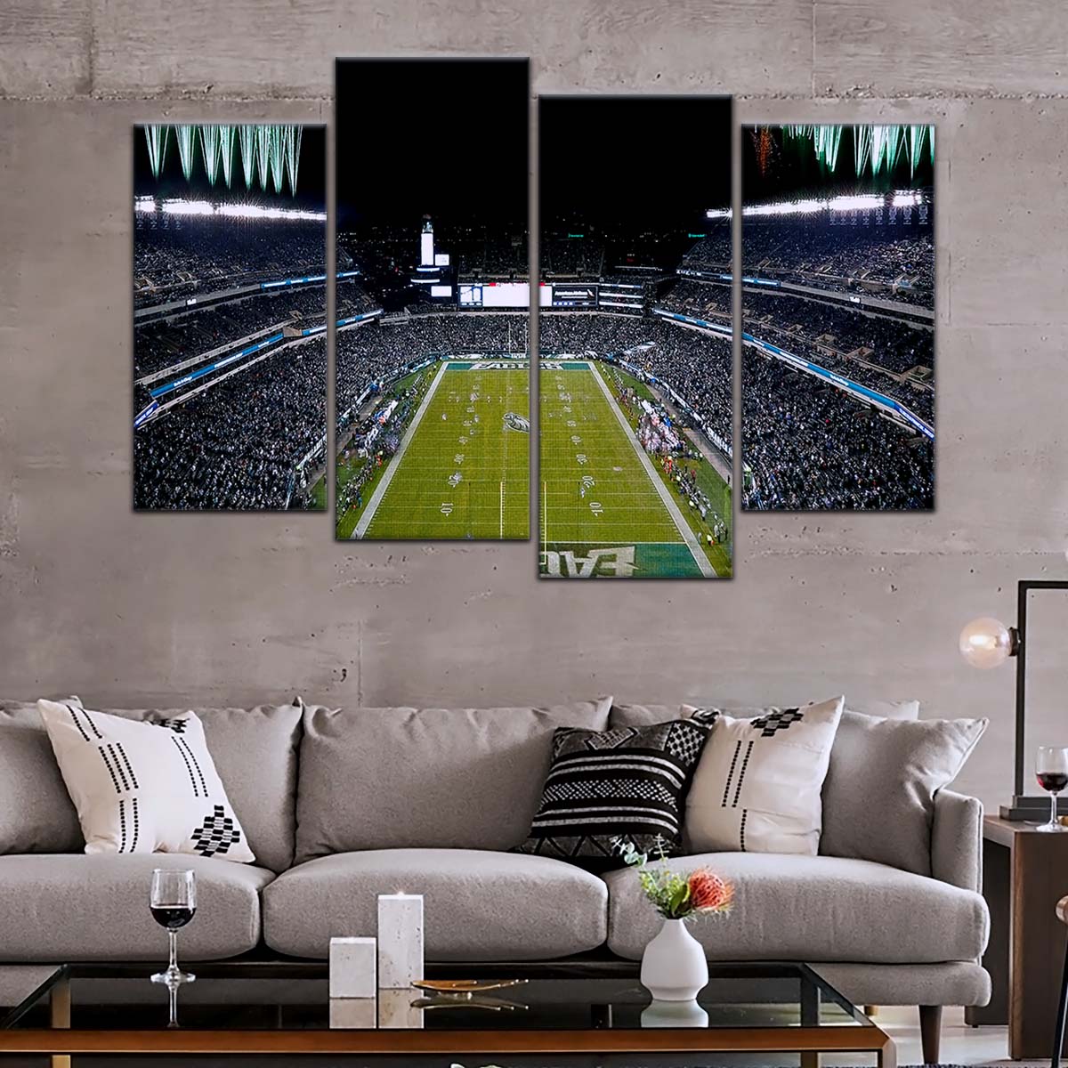 American Football Canvas Wall Art - AF5209 - Philadelphia Eagles - Night Game Atmosphere in the Stadium