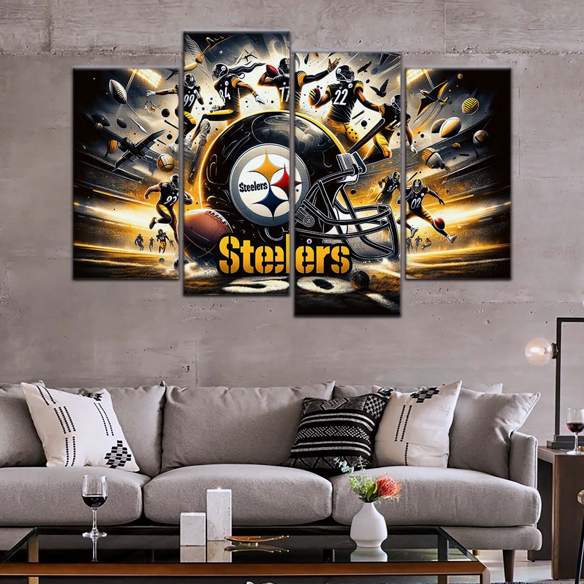 American Football Canvas Wall Art - AF5211 - Pittsburgh Steelers - NFL Teams