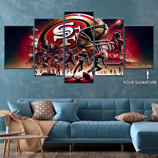 American Football Canvas Wall Art - AF5216 - San Francisco 49ers - NFL Super Bowl
