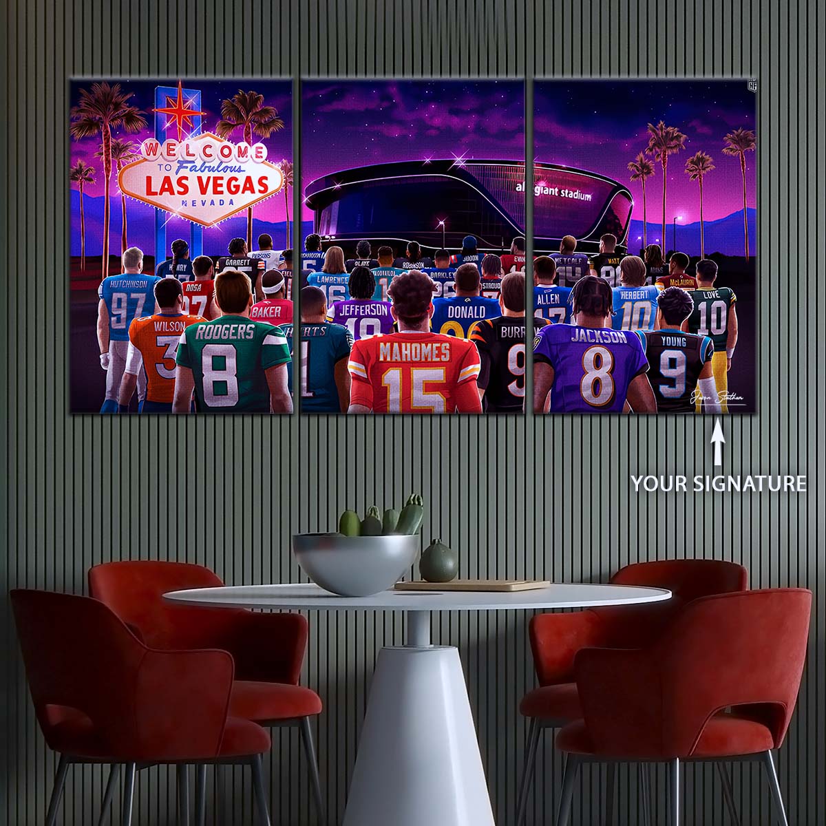 American Football Canvas Wall Art - AF5220 - Super Bowl - NFL Stars & Las Vegas Stadium - NFL Teams