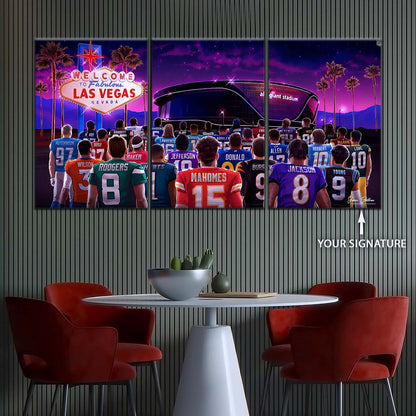 American Football Canvas Wall Art - AF5220 - Super Bowl - NFL Stars & Las Vegas Stadium - NFL Teams
