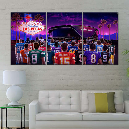 American Football Canvas Wall Art - AF5220 - Super Bowl - NFL Stars & Las Vegas Stadium - NFL Teams