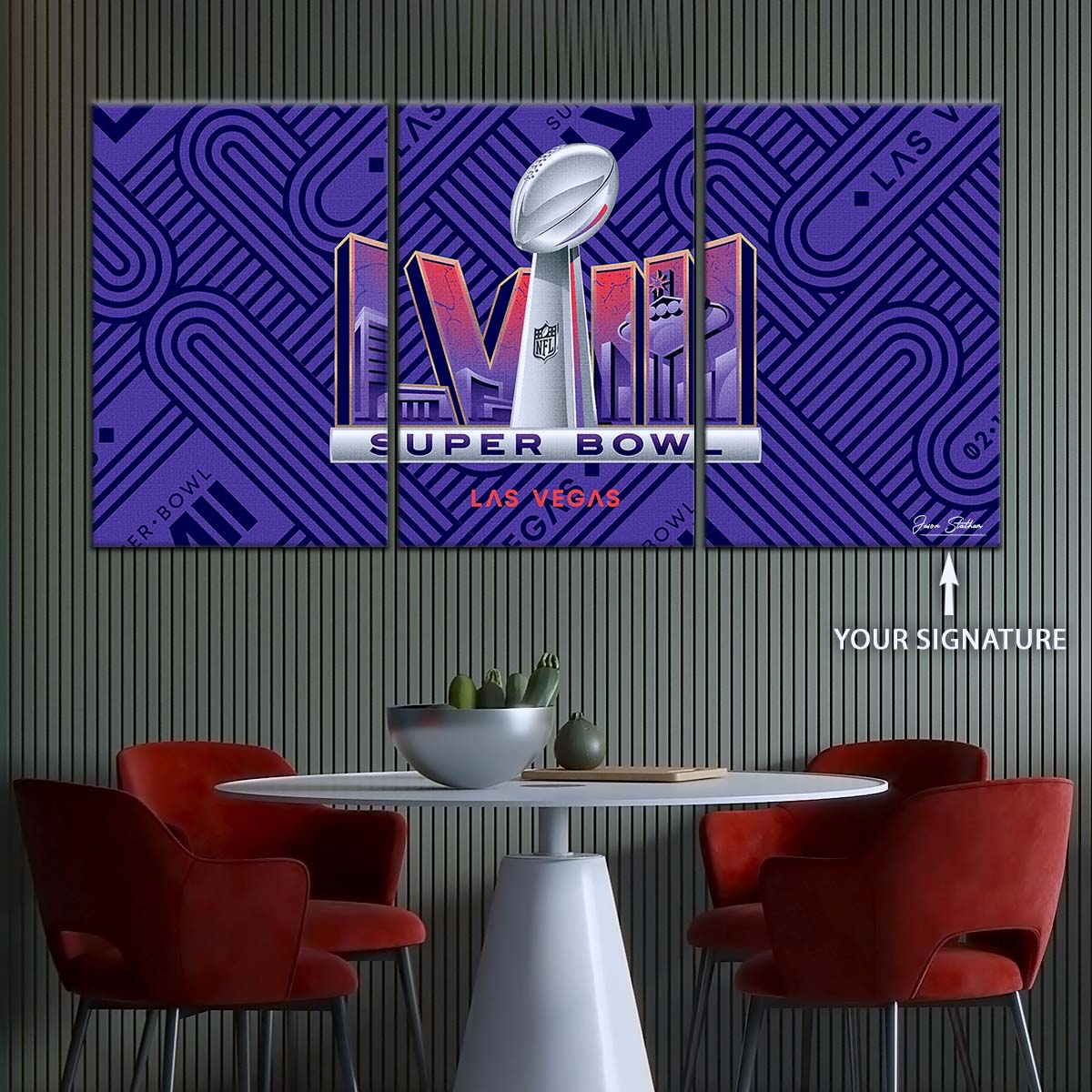 American Football Canvas Wall Art - AF5223 - Super Bowl LVII - NFL Football Championship