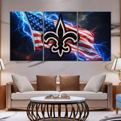 American Football Wall Art - AF5226 - New Orleans Saints - American Flag - NFL Football Team - American Football Poster - American Football Canvas