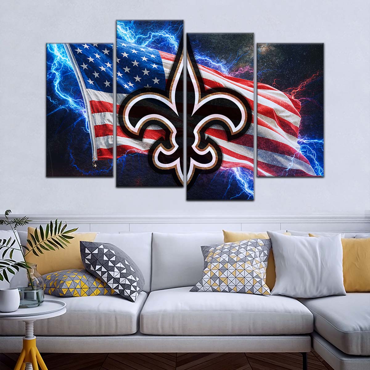 American Football Wall Art - AF5226 - New Orleans Saints - American Flag - NFL Football Team - American Football Poster - American Football Canvas
