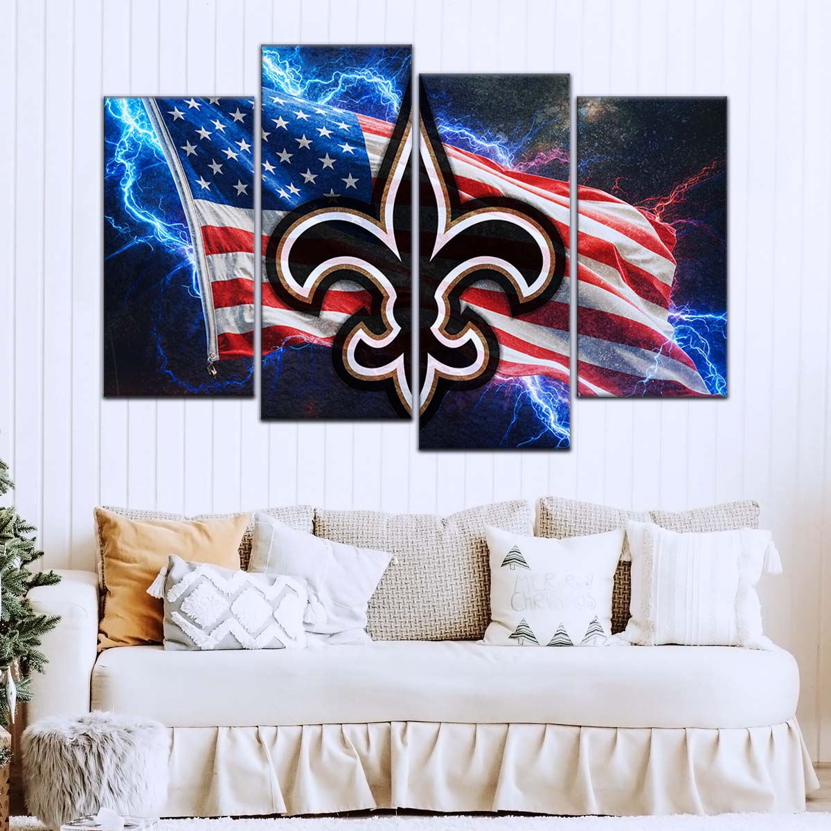 American Football Wall Art - AF5226 - New Orleans Saints - American Flag - NFL Football Team - American Football Poster - American Football Canvas