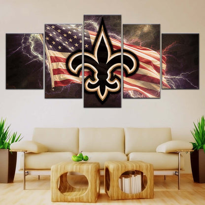 American Football Wall Art - AF5227 - New Orleans Saints - American Flag - NFL Football Team - American Football Poster - American Football Canvas
