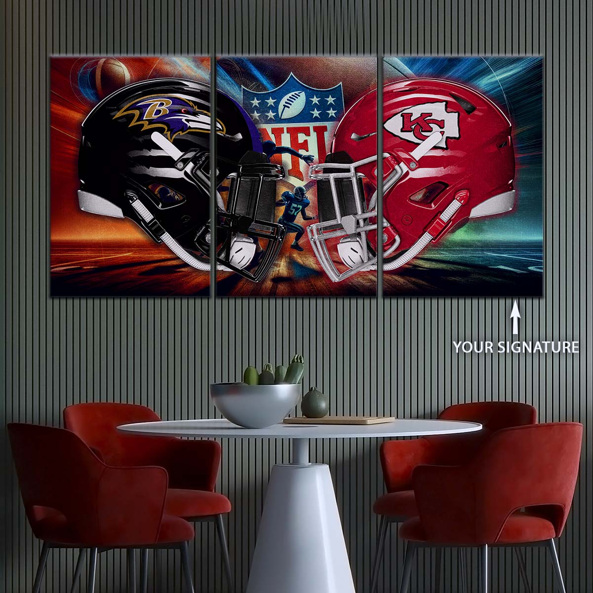 American Football Wall Art - AF5228 - Baltimore Ravens Vs Kansas City Chiefs - NFL Football Team - American Football Poster - American Football Canvas