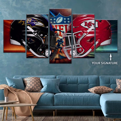 American Football Wall Art - AF5228 - Baltimore Ravens Vs Kansas City Chiefs - NFL Football Team - American Football Poster - American Football Canvas