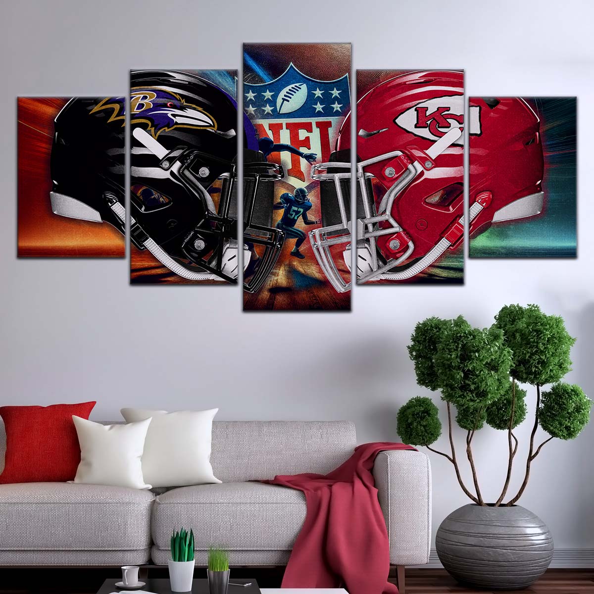 American Football Wall Art - AF5228 - Baltimore Ravens Vs Kansas City Chiefs - NFL Football Team - American Football Poster - American Football Canvas