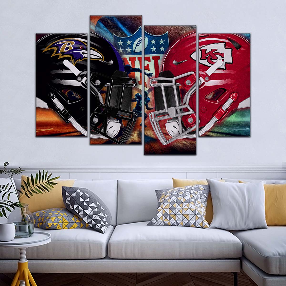 American Football Wall Art - AF5228 - Baltimore Ravens Vs Kansas City Chiefs - NFL Football Team - American Football Poster - American Football Canvas