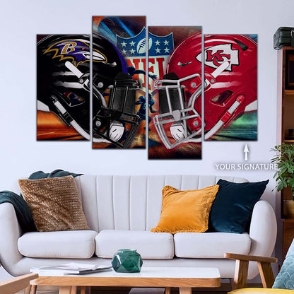 American Football Wall Art - AF5228 - Baltimore Ravens Vs Kansas City Chiefs - NFL Football Team - American Football Poster - American Football Canvas