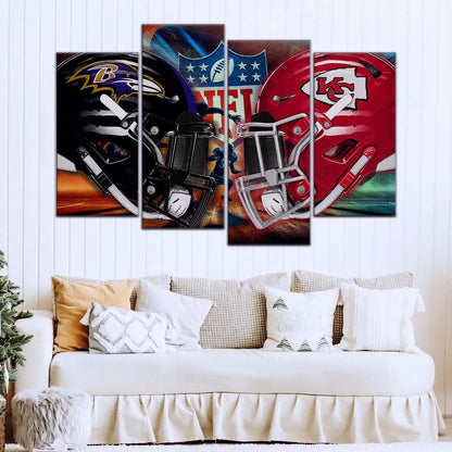 American Football Canvas Wall Art - AF5228 - Baltimore Ravens Vs Kansas City Chiefs - NFL Teams