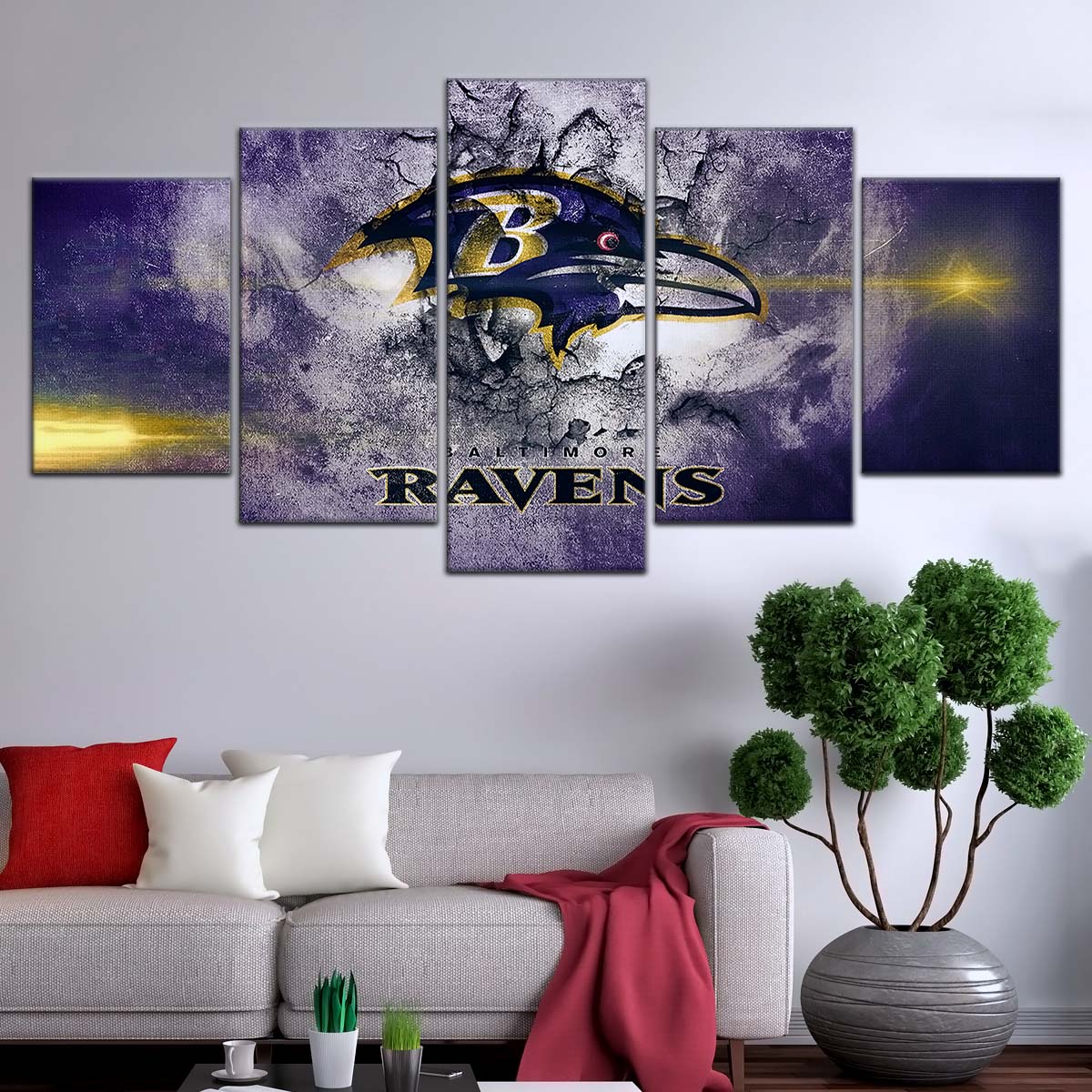 American Football Canvas Wall Art - AF5231 - Baltimore Ravens - NFL Teams