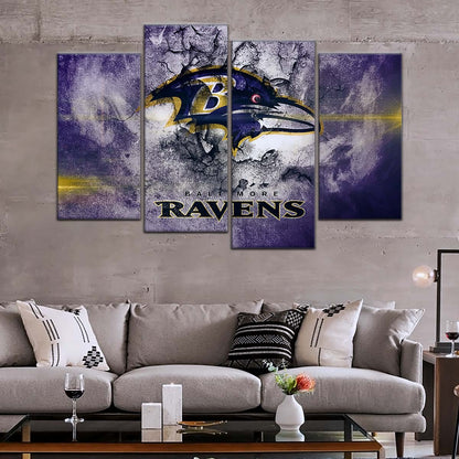 American Football Canvas Wall Art - AF5231 - Baltimore Ravens - NFL Teams