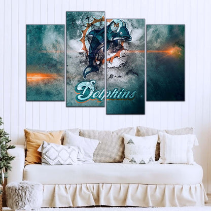 American Football Canvas Wall Art - AF5245 - Miami Dolphins - NFL Teams
