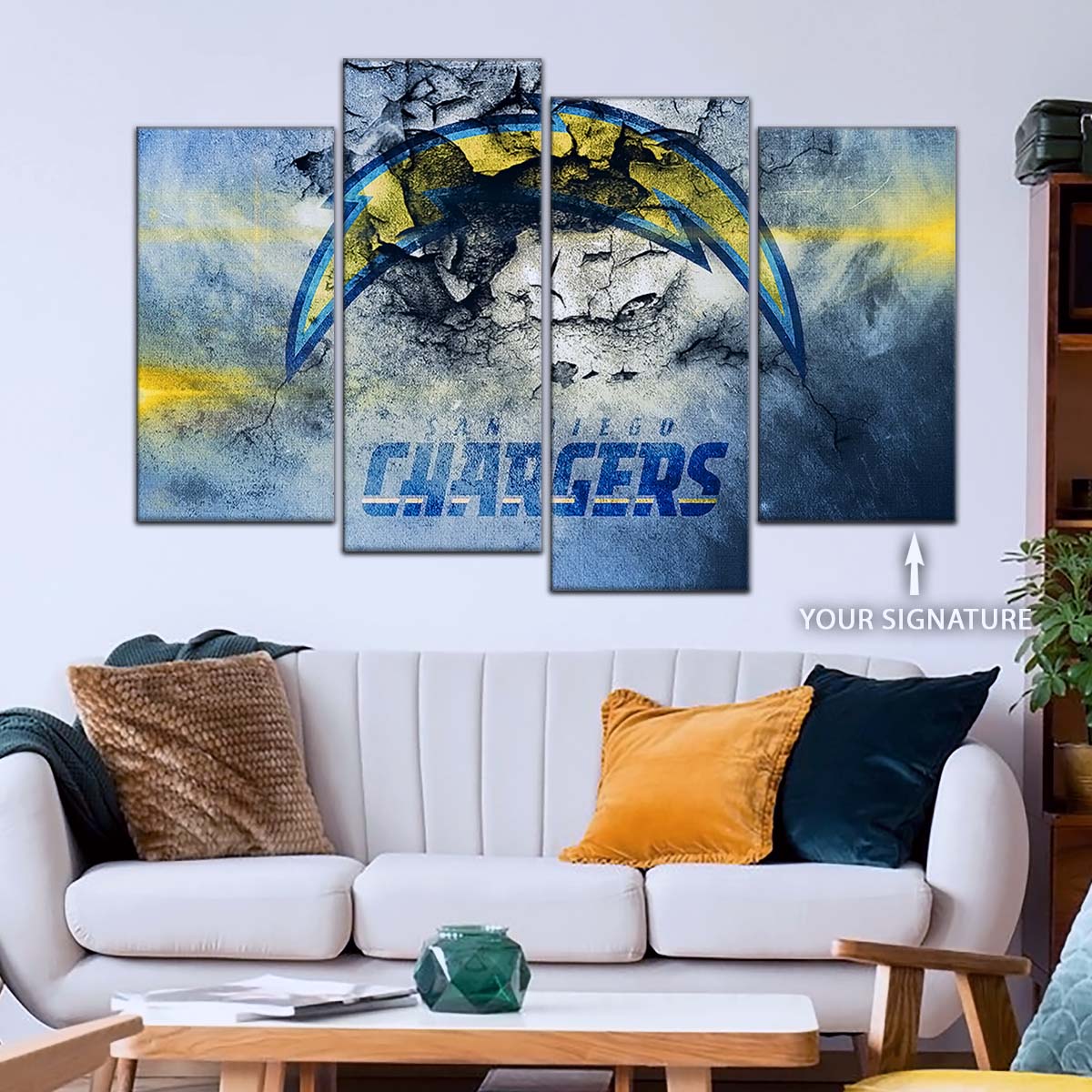 American Football Wall Art - AF5254 - San Diego Chargers - NFL Football Team - American Football Poster - American Football Canvas