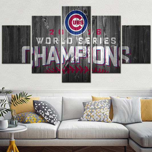 Baseball - 5 Pieces Wall Art - BB5009 - 2016 Cubs World Series Champions Sport - Baseball Poster - Baseball Canvas