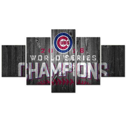 Baseball - 5 Pieces Wall Art - BB5009 - 2016 Cubs World Series Champions Sport - Baseball Poster - Baseball Canvas