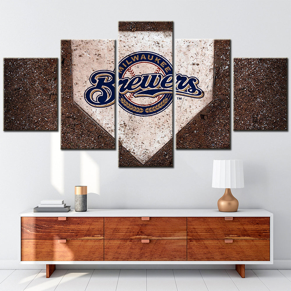 Baseball - 5 Pieces Wall Art - BB5013 - Milwaukee Brewers - Baseball Poster - Baseball Canvas