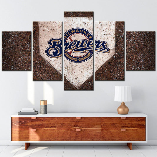 Baseball - 5 Pieces Wall Art - BB5013 - Milwaukee Brewers - Baseball Poster - Baseball Canvas