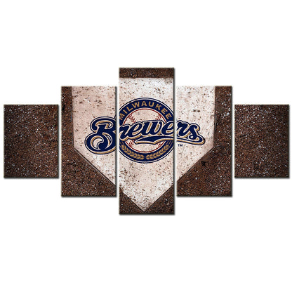 Baseball - 5 Pieces Wall Art - BB5013 - Milwaukee Brewers - Baseball Poster - Baseball Canvas