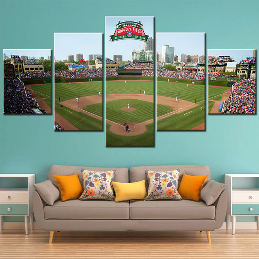 Baseball - 5 Pieces Wall Art - BB5016 - Wrigley Field - Home Of The Cubs - Chicago Cubs - Baseball Poster - Baseball Canvas