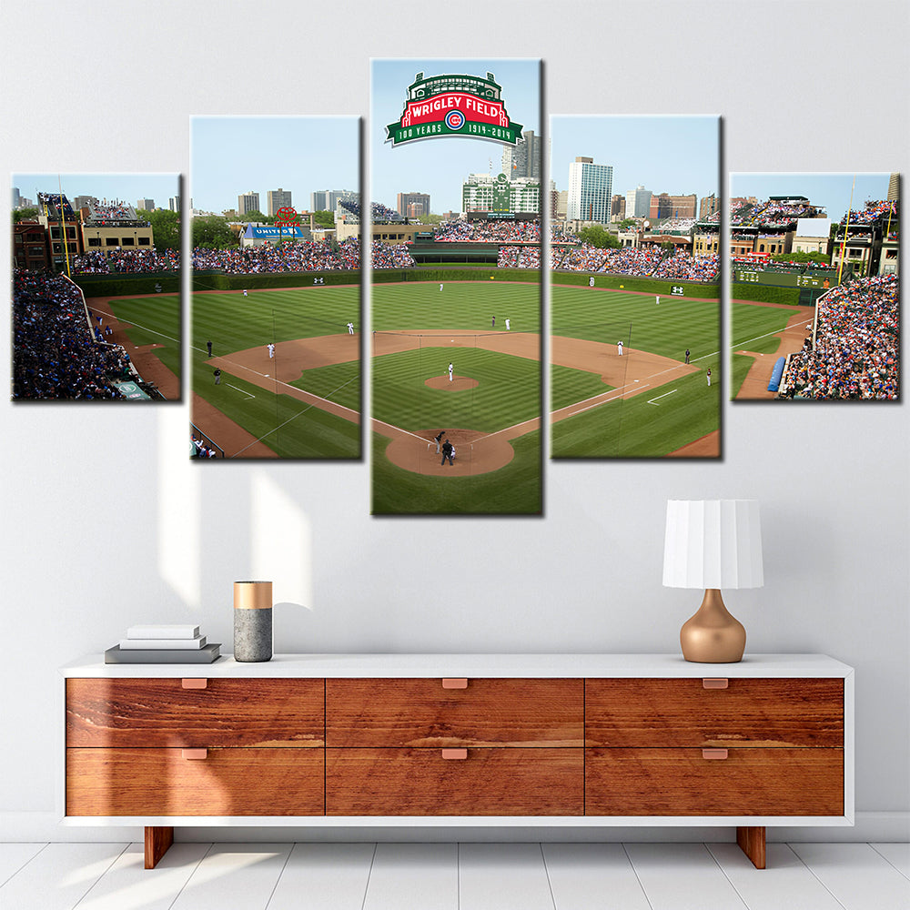 Baseball - 5 Pieces Wall Art - BB5016 - Wrigley Field - Home Of The Cubs - Chicago Cubs - Baseball Poster - Baseball Canvas