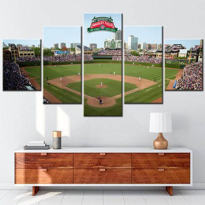 Baseball - 5 Pieces Wall Art - BB5016 - Wrigley Field - Home Of The Cubs - Chicago Cubs - Baseball Poster - Baseball Canvas