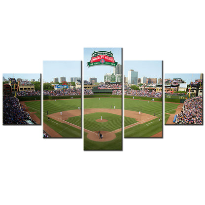 Baseball - 5 Pieces Wall Art - BB5016 - Wrigley Field - Home Of The Cubs - Chicago Cubs - Baseball Poster - Baseball Canvas