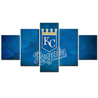 Baseball Canvas Wall Art - BB5012 - Kansas City Royals Team Blue Badge