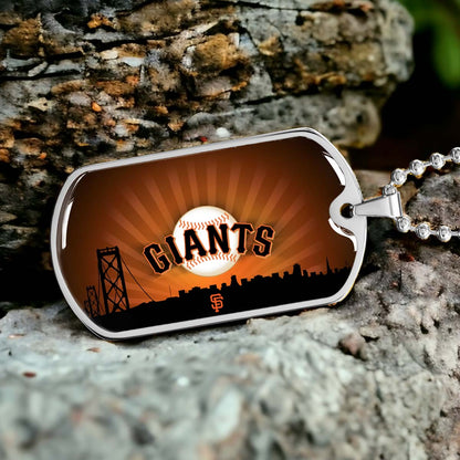 Baseball - BBD001 - San Francisco Giants Sports - Baseball Dog Tag - Military Ball Chain - Luxury Dog Tag