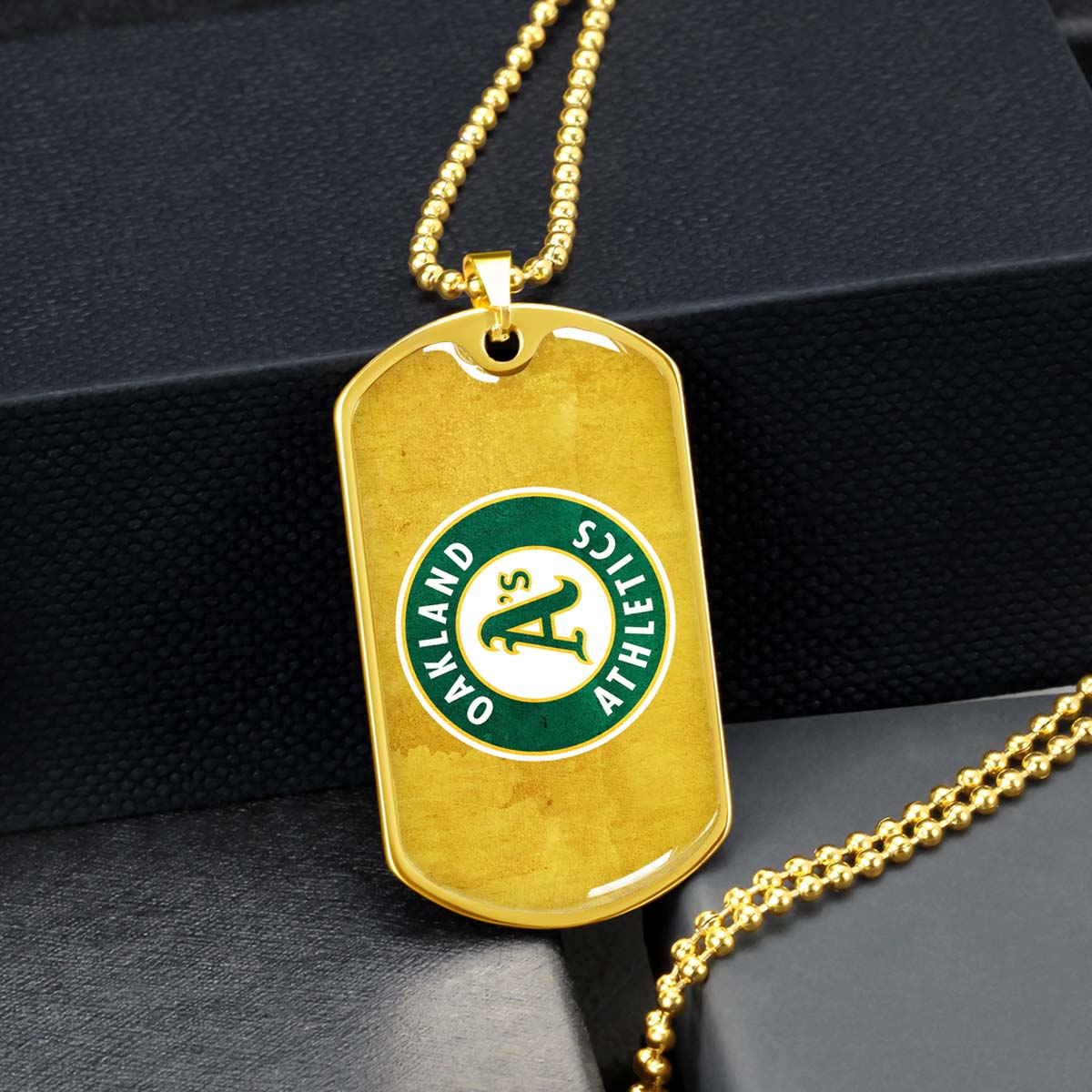 Baseball - BBD006 - Oakland Athletics Sports - Baseball Dog Tag - Military Ball Chain - Luxury Dog Tag