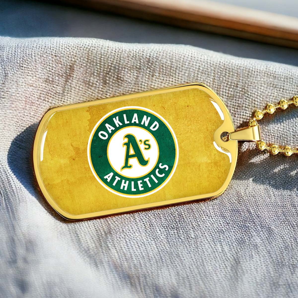Baseball - BBD006 - Oakland Athletics Sports - Baseball Dog Tag - Military Ball Chain - Luxury Dog Tag