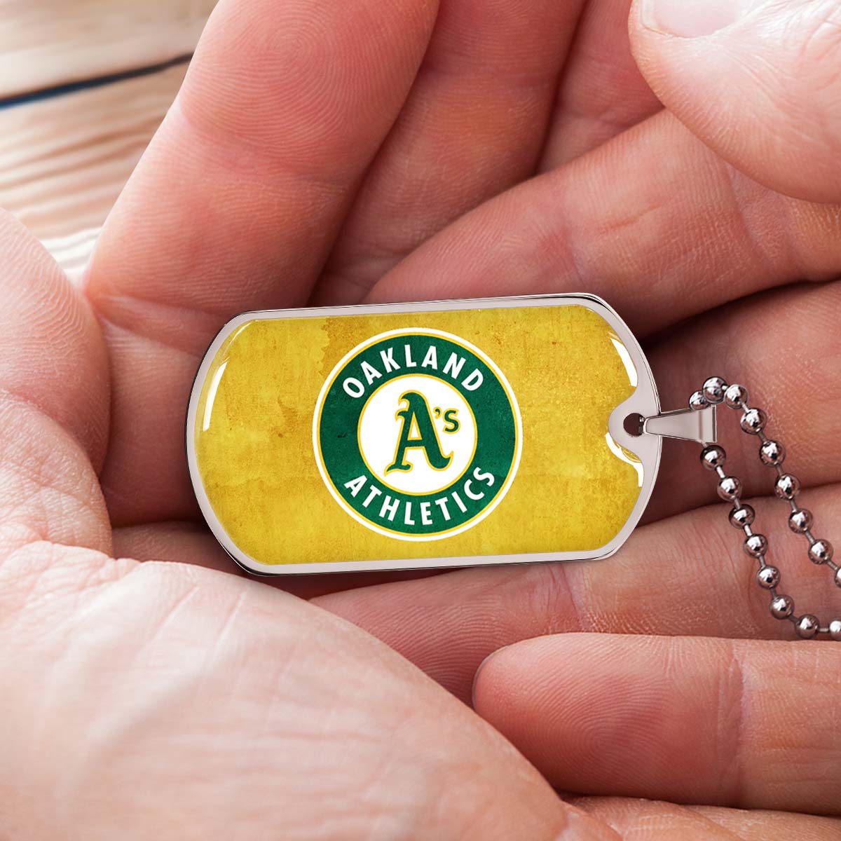 Baseball - BBD006 - Oakland Athletics Sports - Baseball Dog Tag - Military Ball Chain - Luxury Dog Tag
