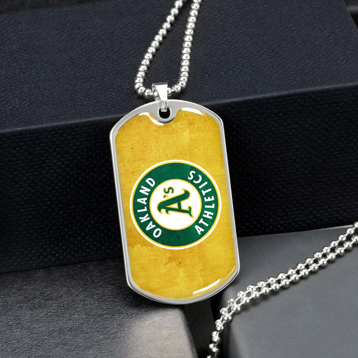 Baseball - BBD006 - Oakland Athletics Sports - Baseball Dog Tag - Military Ball Chain - Luxury Dog Tag