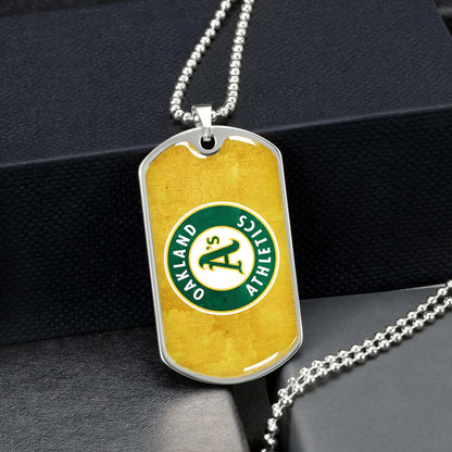 Baseball - BBD006 - Oakland Athletics Sports - Baseball Dog Tag - Military Ball Chain - Luxury Dog Tag